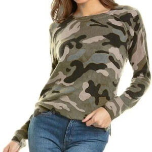 PHILOSOPHY NEW Camouflage Print 100% Cashmere Long Sleeve Sweater Size Medium